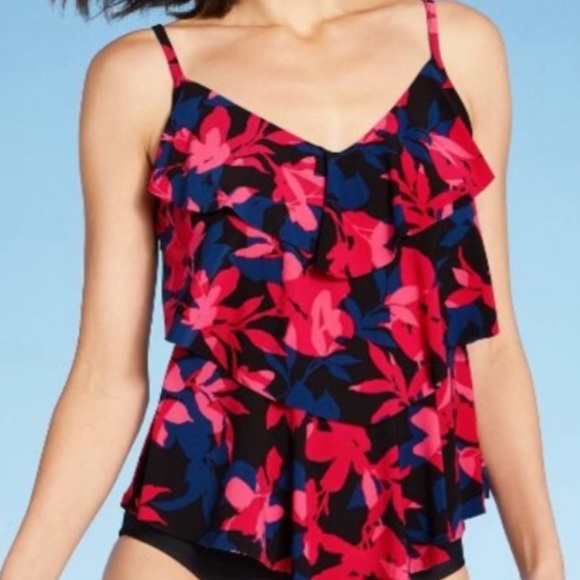 Aqua Green Womens’s UPF 50 Tiered Tankini Top - multicolored - Picture 3 of 8